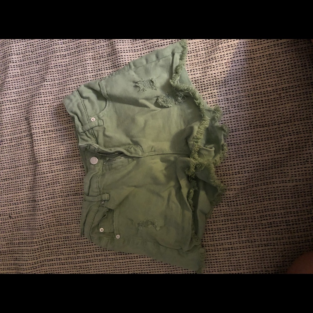 green shorts